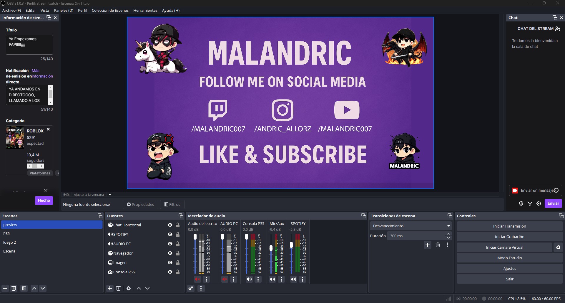 Setup Streaming